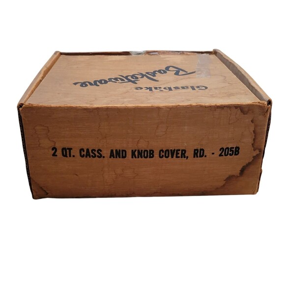 Vintage Glasbake Basketware 2 Quart Casserole And Knob Cover Original Box - Picture 4 of 10